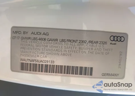 2018 Audi A5 2.0T Premium from USA, damaged, VIN WAUTNAF58JA029133